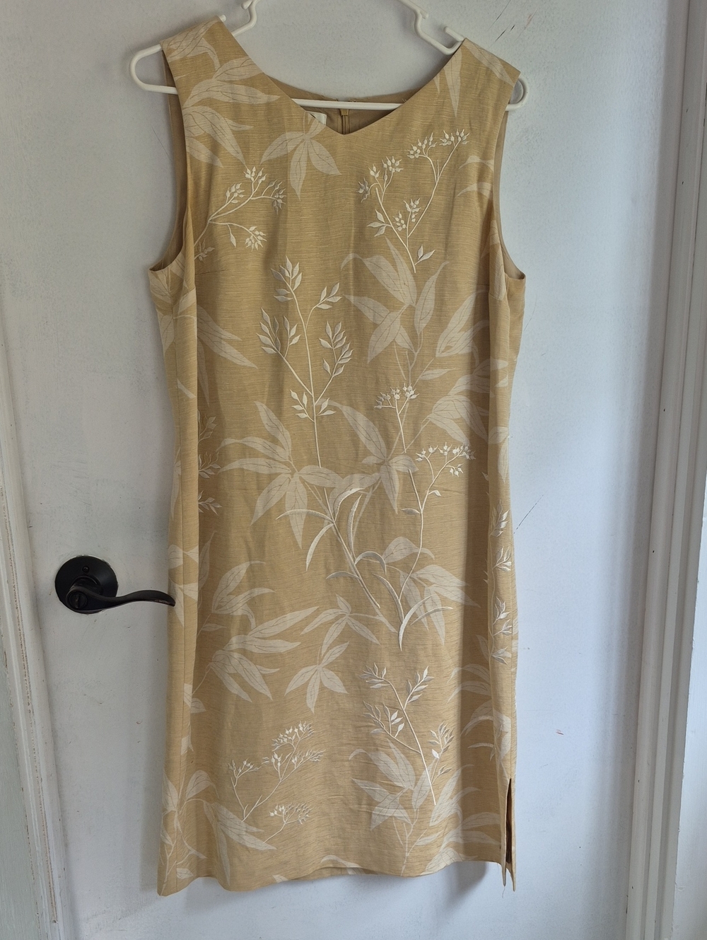 Talbots Beige Floral Sleeveless Shift Dress